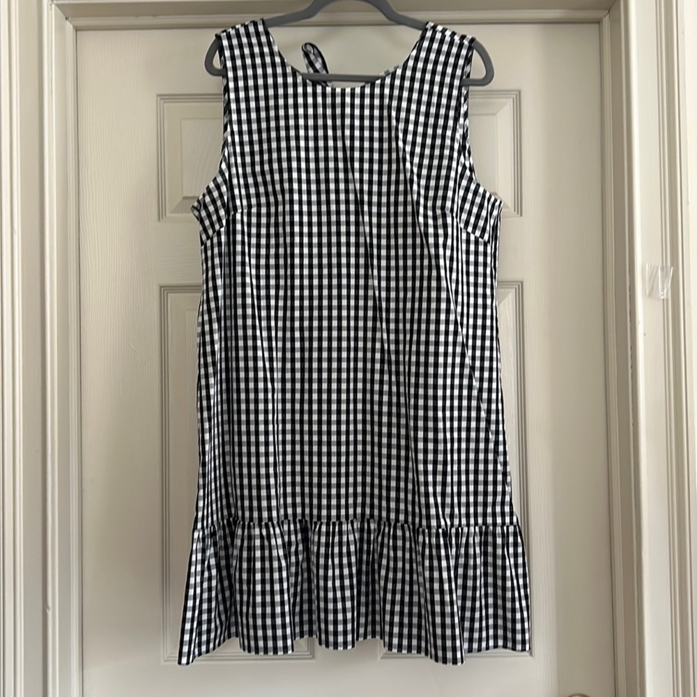 J. Crew women’s plaid black and white dress - great condition - size XXL